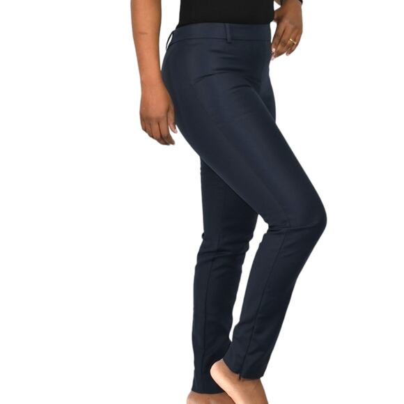 Max Mara Ankle Zip Pant Blue Navy Mid Rise All Seasons Trouser Dress Slim Size 2 - Picture 2 of 15
